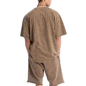 Ensemble deux pièces décontracté pour homme, style délavé, t-shirt à manches courtes et short, confortable, streetwear d'été 2026 - Product Image 4