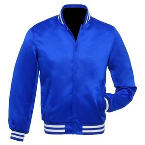 Chaqueta universitaria de satén vintage personalizada para hombre, ropa de calle a la moda con patrón bordado, chaqueta bomber con estampado de sublimación - Product Image 6