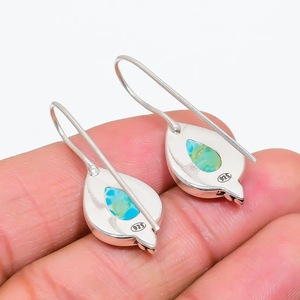 À la mode Nouveau Design Larimar Gemstone 925 Sterling Silver Drop Dangle Boucle D'oreille Poire Forme Pierre Boucle D'oreille Cadeau Usine Prix Bijoux - Product Image 4