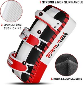 Curved Kick Pad Boxing Target Shield Muay Thai MMA Training <b>Dummy</b> Leather PU Material Non-Slip Lightweight Breathable Premium - Product Image 2