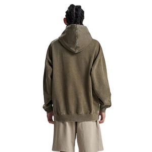 Fabricante de calidad superior Logotipo personalizado Bordado desgastado Lavado con ácido Hoddies Algodón Peso pesado Piedra lavada Sudadera con capucha para el invierno - Product Image 3