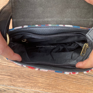 Nuevo bolso bandolera de cuero genuino hecho a mano Jacquard de gran venta, multiuso, nuevo diseño Vintage, bolso cruzado, productos a granel de tarifa barata - Product Image 5