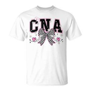 T-Shirt da Donna per Assistenti Infermieristiche Certificate con Motivo a Quadri, Abbigliamento Promozionale Ispirato al Design CNA - Product Image 1