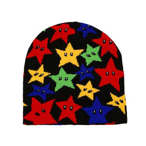 2024 nuevo estilo al por mayor buena venta gorros personalizados de punto mejores gorros de moda sombrero alto diseño de impresión - Product Image 6