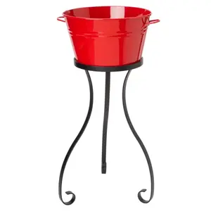 Seaux à Champagne en argent de forme ovale, refroidisseurs en métal, seau à glace de luxe en acier inoxydable avec trépied en métal - Product Image 6