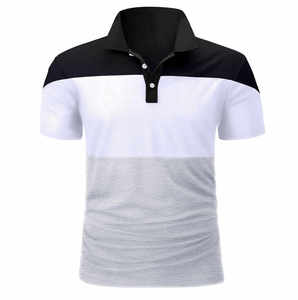 เสื้อโปโลผู้ชายคุณภาพสูง ระบายอากาศได้ดี สกรีนโลโก้ได้ ใส่สบาย แฟชั่นใหม่ล่าสุด ผ้าโพลีเอสเตอร์ผสมคอตตอน แขนสั้น - Product Image 3