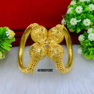 <b>Gold</b> Design <b>Gold</b> <b>Plated</b> <b>Bangles</b> Set. - Product Image 2