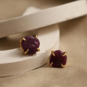 ชุดง่ามชุบทองทับทิมขนาด8-10มม. ทำด้วยมือสำหรับผู้หญิงเครื่องประดับแบบมินิมอลสำหรับงานวันเกิด - Product Image 3