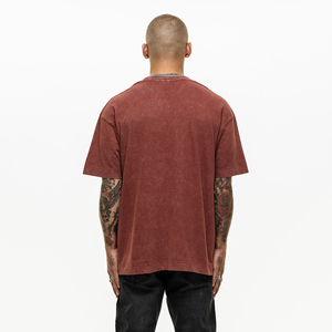 Ropa de hombre de gran tamaño 100% algodón camiseta fabricante Streetwear Hip Hop en blanco lavado ácido logotipo personalizado Vintage camisetas - Product Image 2