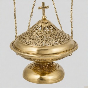 HolyCenser quemador de incienso de iglesia tradicional incensario de Metal adornado con cadena para humo divino Vintage latón pulido uso religioso - Product Image 4