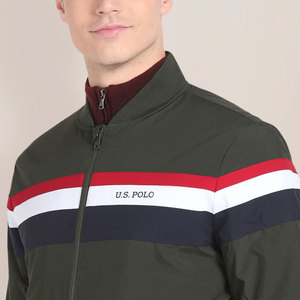 Long Sleeve Men's High Street Style Bomber <b>Jacket</b> <b>Canvas</b> Fabric Stand Collar Front Logo Multi Color Waterproof & Breathable - Product Image 6