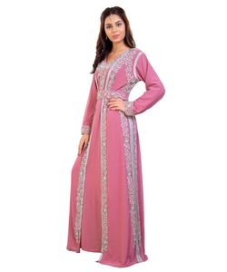 Robe marocaine islamique caftan plage fantaisie moderne étage longueur manches longues pour les femmes - Product Image 2