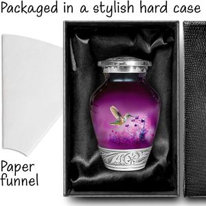 Handcrafted Purple Metal <b>Keepsake</b> Urn Custom Size Memorial Decorative <b>Ashes</b> Vase <b>for</b> Adults <b>for</b> Women Men's Funeral Memorial - Product Image 4