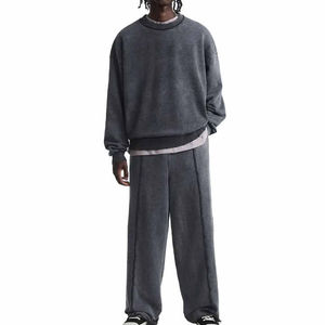 Ensemble survêtement en coton pour homme, deux pièces, sweat-shirt et jogging, tenue streetwear personnalisée, impression personnalisée, sweat-shirt et jogging pour homme en coton, OEM - Product Image 2