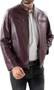 Meilleures ventes de veste en cuir véritable de rue haute pour hommes, au meilleur prix de gros, de couleurs différentes - Product Image 4
