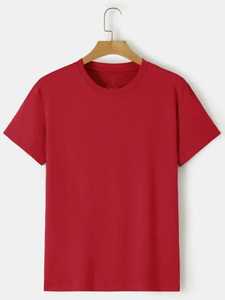 Camiseta de algodón de gran tamaño para Mujer | diseño de color sólido con mangas estándar textura suave transpirable diario - Product Image 6