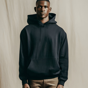 Black Color High Quality Export Oriented Black <b>Hoodie</b> Cheap Wholesale Plain Black <b>Hoodie</b> Bulk Manufacturer From Bangladesh - Product Image 2