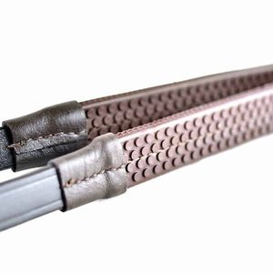 Brida de caballo de rienda de cuero con agarre de goma colorida para carreras con costuras elegantes para jinetes de todas las edades - Product Image 3