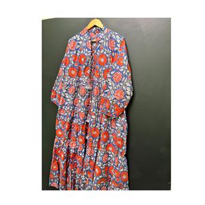 Vestido Midi de Verano Más Vendido, Estilo Línea A, Algodón Natural, Estampado Floral, con Borlas, para Mujer, Tejido Transpirable y Suave, Uso Diario Informal - Product Image 1