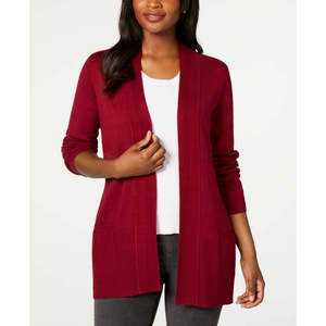Cardigan Aperto da Donna Karen Scott Rosso Taglia X-Large, Abbigliamento Invernale in Lana e Acrilico con Decorazione a Bottoni - Product Image 1