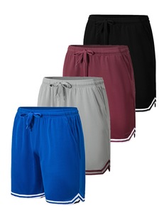 Short de basket-ball de sport pour homme en tissu évacuant l'humidité avec cordon de serrage à la taille et poches vêtements de sport d'été amples - Product Image 1