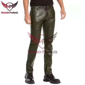 Pantalons de moto en cuir de vachette en gros de qualité pakistanaise pour hommes pantalons en cuir pakistanais pantalons en cuir en gros - Product Image 6