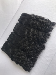 100 cuticules alignées, paquets de cheveux bouclés fumés, non traités Remy vierge péruvien brut malaisien indien Temple Hair, vente en gros - Product Image 5