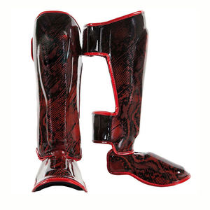 Protector de Espinilla de Artes Marciales Mixtas de Cuero de Color Sólido, Compresión Transpirable, Entrenamiento Profesional, Protección de Empeine para Sparring - Product Image 3