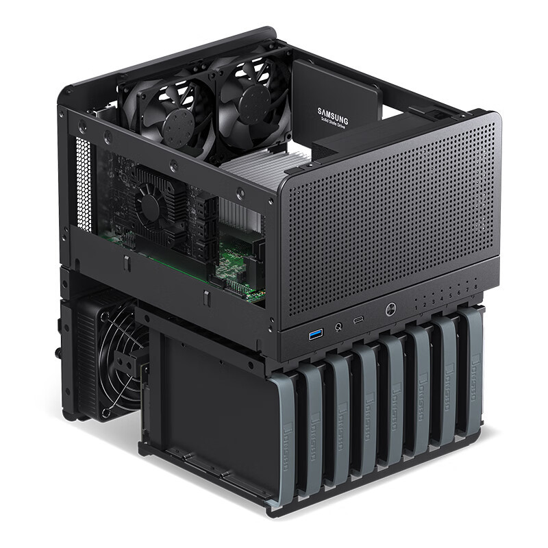 JONSBO N3 Black Mid-Tower NAS Chassis for ITX & ATX with 8+1 HDD