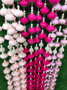 Guirnalda de flores de peonía artificial con borlas y cuentas telón de fondo de boda Nikah Mehndi Sangeet Eid templo regalo y decoración de escalera Toran - Product Image 5