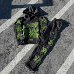 Sweat à capuche en coton et survêtement de jogging pour hommes élégants ensemble deux pièces avec imprimé graphique Anime pour vêtements de loisirs - Product Image 3