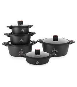10-Piece Titanium-Coated Cookware <b>Set</b> with Non-Stick Surface & Induction Base - Product Image 1