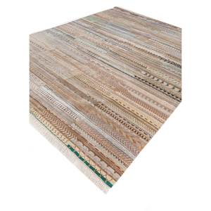 Tapis Manchaha noués à la main en laine et soie de bambou gris et noir, 10 mm, motif patchwork pour la maison, le salon, le couloir, rectangulaire - Product Image 2