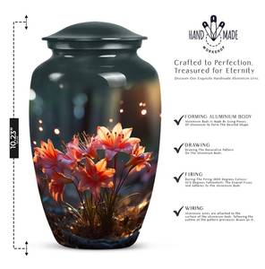 Handcrafted Urn for Human Ashes | Premium <b>Memorial</b> <b>Keepsake</b> | Premium Adult brass Urn <b>Box</b> - Product Image 3