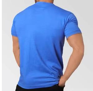 Boxy Fit Style col rond hommes coton lourd grande taille T-Shirt haute qualité à manches courtes musculation t-shirts vierges - Product Image 3