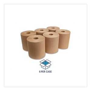 Papel absorbente Boardwalk de 1 capa, 8 pulgadas Toallas Desechables Universales Verdes X 800 Ft., 6 Rollos/Caja - Color Natural - Product Image 6