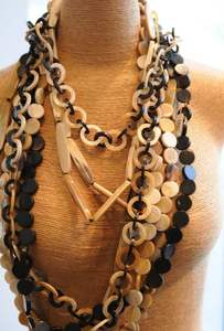 BIJOUX Nouvelle Arrivée Buffalo Ox Corne Collier Poli Animal Style Os Bijoux Conception Naturelle Perles Femmes Filles De Mariage - Product Image 5