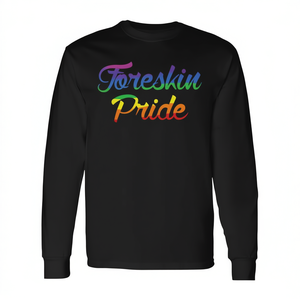 T-shirt a maniche lunghe Foreskin Pride, girocollo unisex, stampa digitale, abbigliamento promozionale per adulti - Product Image 3
