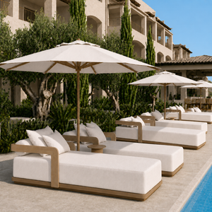 <span class=keywords><strong>Tumbona</strong></span> de Madera Maciza de Teca para Exteriores, Resistente al Agua, de Grado Comercial, Personalizable, para Hoteles y Resorts - Product Image 1