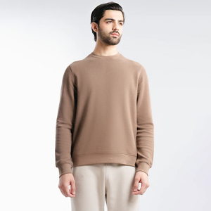 Venta al por mayor de los hombres sudadera de lana de algodón personalizado logotipo bordado OEM pulóver sudadera de peso pesado de invierno ropa casual - Product Image 1