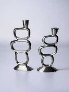 Candelabro de Aluminio con Acabado Niquelado de 1 Brazo para Decoración del Hogar, Navidad, Bodas, Cumpleaños, Pascua, Portavelas de Mesa - Product Image 5