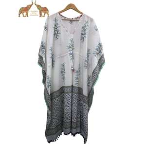 Robe longue en coton pour femmes, style hippie bohème indien, parfaite comme cache-maillot de bain - Product Image 3