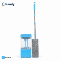 Ensemble serpillière et seau à pression professionnel pour hôtels, double pompe, manche en acier inoxydable 130 cm, serpillière plate, nettoyage, vente en gros, OEM, logo personnalisé