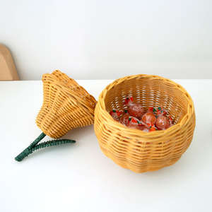 Cestas de mimbre baratas bebé niño niños mejor regalo otro estilo pera fruta en forma de ratán hecho a mano tejido cesta de almacenamiento - Product Image 5