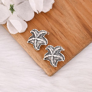 Plain Silver Jewellery 925 <b>Fine</b> Sterling Silver Star Design Oxidized <b>Earrings</b> Jewelry Wholesaler Textured <b>Studs</b> <b>Earring</b> For Her - Product Image 3