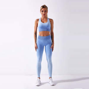 Venta al por mayor de conjuntos de yoga personalizables gimnasio para mujeres de talla grande Cierre de cintura elástica características logotipo personalizado Venta caliente - Product Image 5