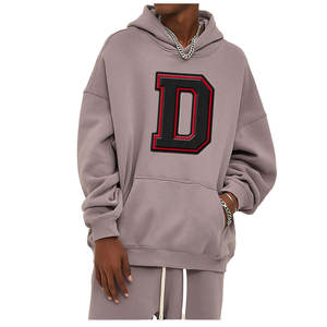 220 GSM 100% poliéster sudaderas con capucha para hombre logotipo personalizado bordado en relieve de alta calidad estilo suelto Casual de talla grande para hombre - Product Image 6