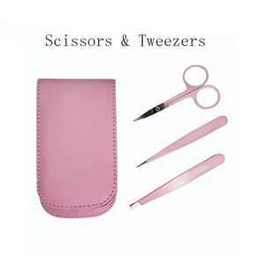 Juego de pinzas para cejas de acero inoxidable hechas a mano de alta calidad profesional de venta superior, tijeras de resorte de Punta puntiaguda sostenibles - Product Image 3