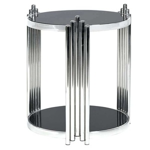 Meubles de salon de style rond moderne pieds en métal argenté Table d'appoint en métal moderne - Product Image 3