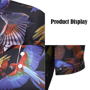 Polo personnalisé pour homme |   T-shirt de golf à imprimé intégral avec motif d'oiseau perroquet tropical |   Vêtements de sport en sublimation, polo, vente en gros, OEM - Product Image 4